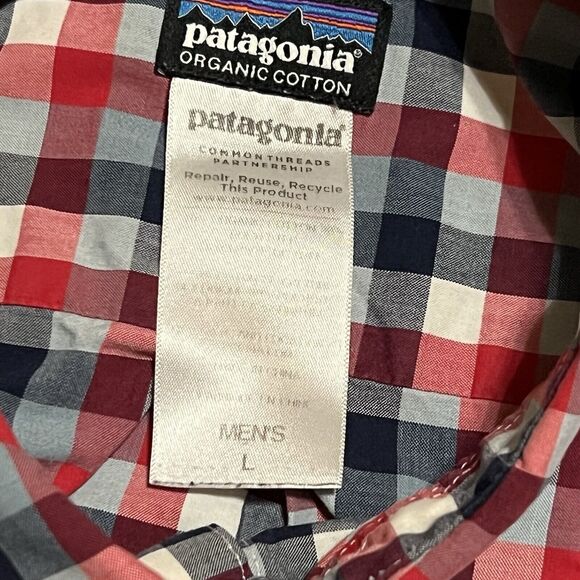 Patagonia Men's: LG, Short Sleeve Button Down Plaid Shirt Rare Austin X-Games - Picture 4 of 4